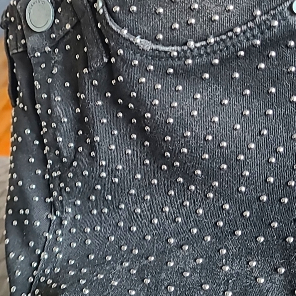 Black Studded Denim Blank NYC 24 NWT